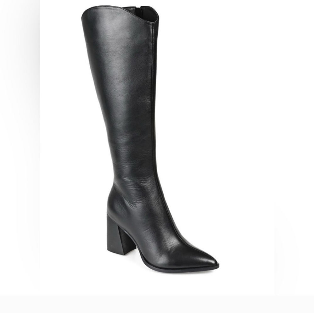 NWT Journee Genuine Leather Wide Calf Boots